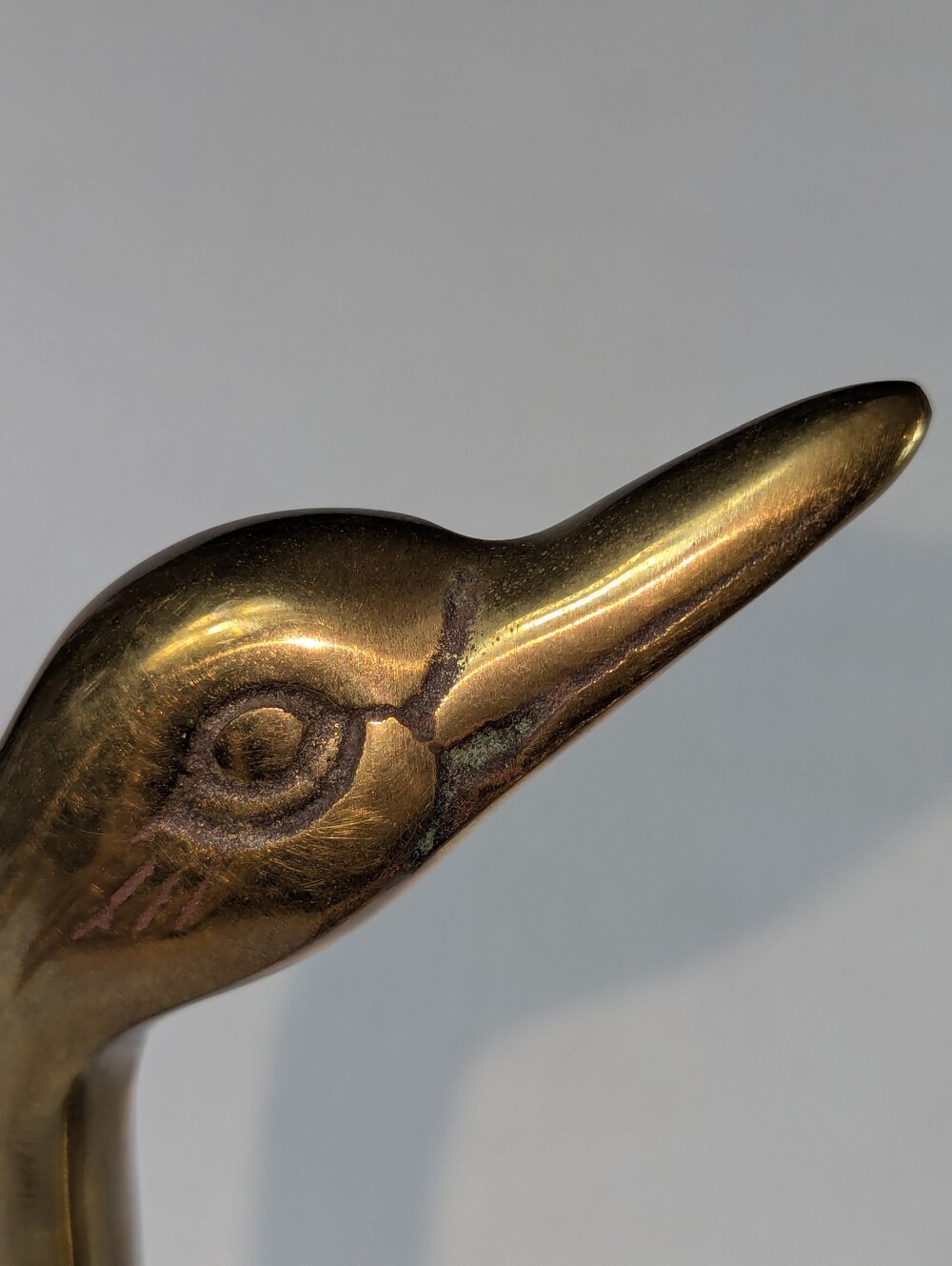 Vintage Mid-Century Brass Swan Figurines (Pair) - Made in Korea - Picture 7 of 13